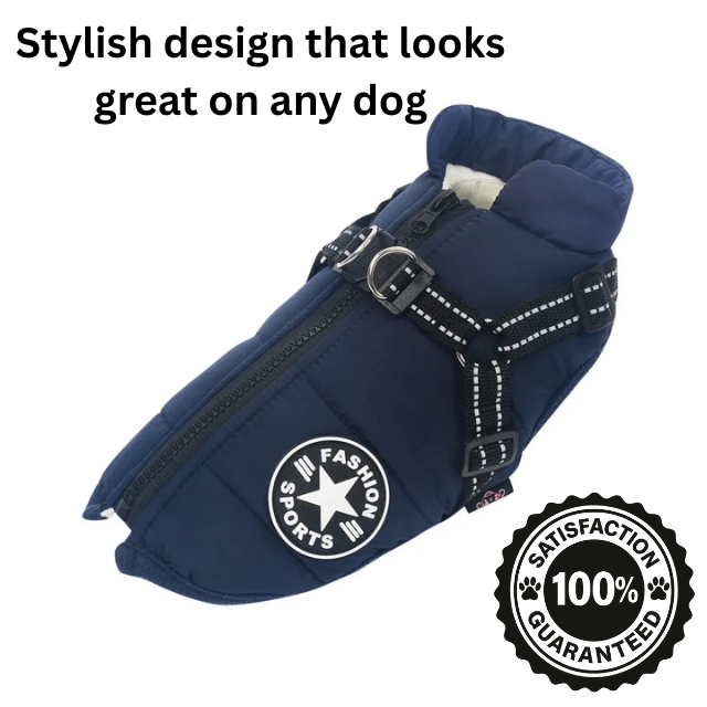 Waterproof Dog Jacket with Built-In Harness