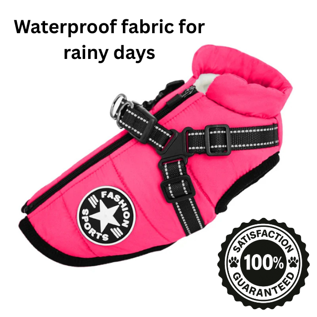 Waterproof Dog Jacket with Built-In Harness