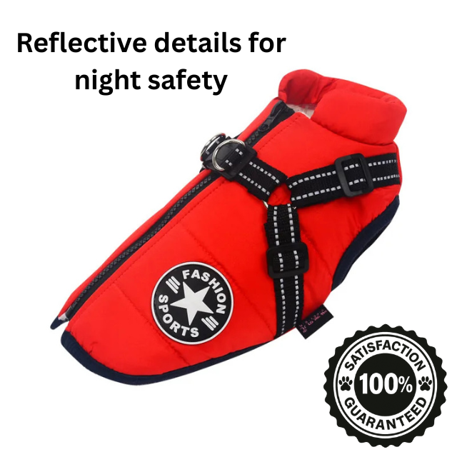 Waterproof Dog Jacket with Built-In Harness