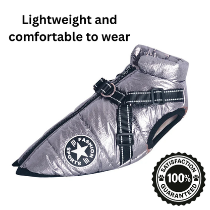 Waterproof Dog Jacket with Built-In Harness