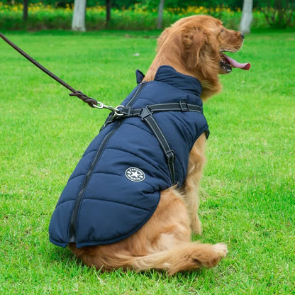 Waterproof Dog Jacket with Built-In Harness