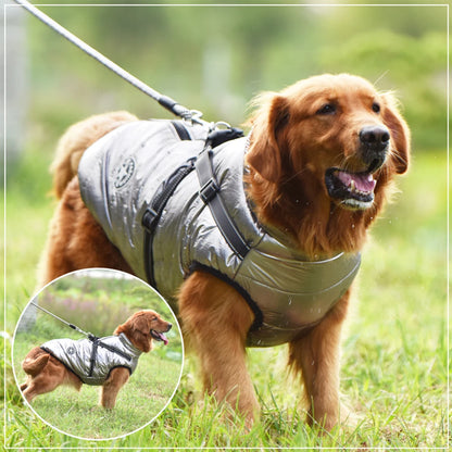Waterproof Dog Jacket with Built-In Harness